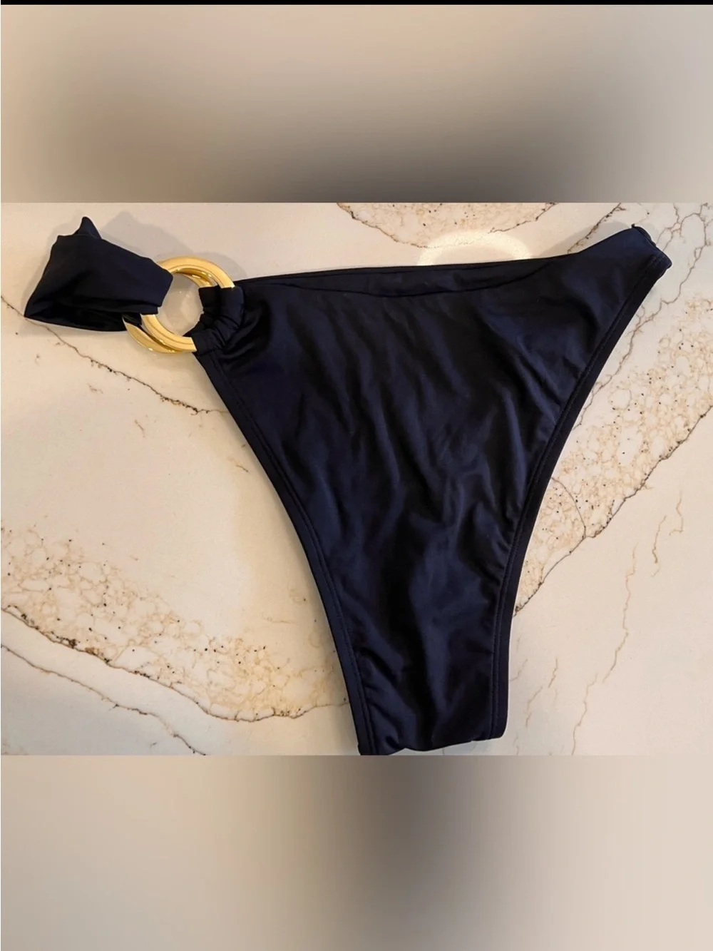 Monday Swimwear - Black Bottom with Gold Ring